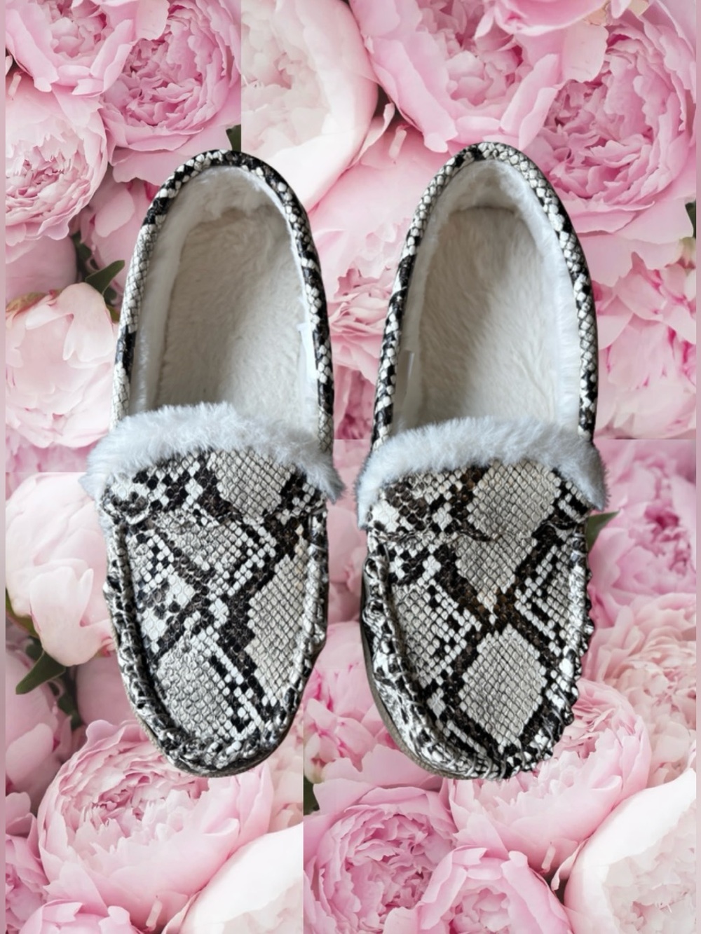 Sonoma Snake print Fuzzy Slippers